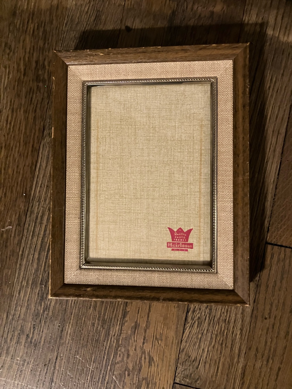 Vintage Heirloom Beige and Wood Picture Frame